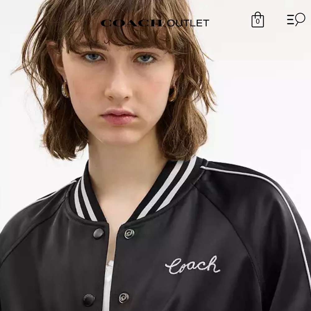 Coach Black and White Bomber Jacket